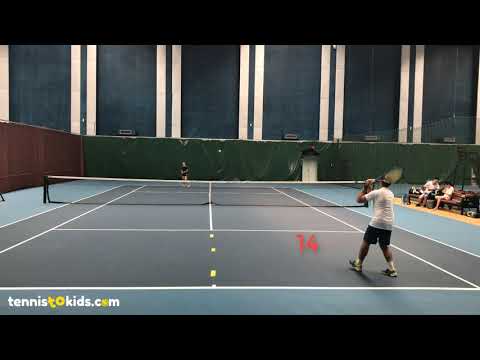 Consistency tennis drill for kids - First to 50