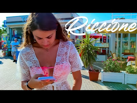 BEACH AND MUSIC IN RICCIONE. Italy - 4k Walking Tour around the City - Travel Guide. #Italy