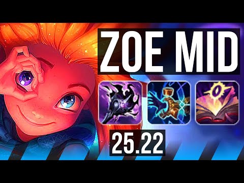 ZOE vs ZED (MID) | 16/2/8, Godlike | NA Master | 25.22
