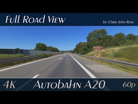 Autobahn (A20), Germany: RP Bretthäger Wisch - Grevesmühlen - Schönberg - RP Schönberger Land - 4K