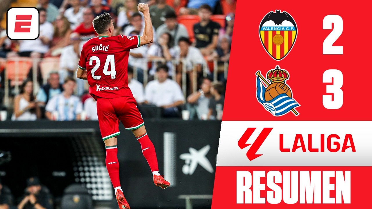 LA REAL SOCIEDAD se quedó con la VICTORIA vs VALENCIA. Goles de Sucic, Soler y Barrenetxea | La Liga