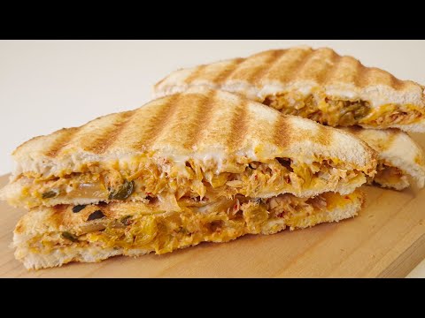 Grilled cheese sandwiches with kimchi and tuna | Spicy, savoury, splendid!