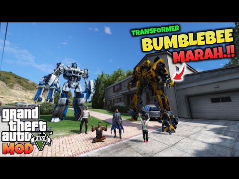 JUNIOR BUMBLEBEE AND JAZZ TO PRIMIS' HOUSE - GTA 5 MOD TRANSFORMERS