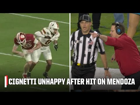 Curt Cignetti LIVID after Miami's Jakobe Thomas' hit on Fernando Mendoza 😳 | ESPN College Football