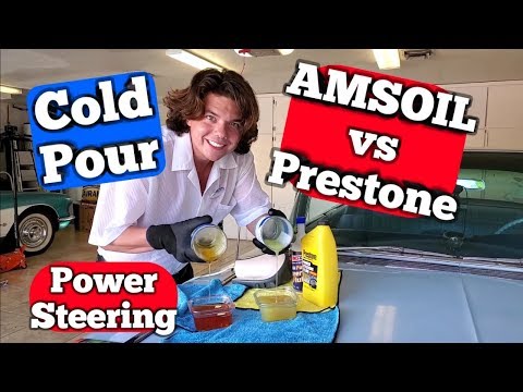 AMSOIL vs Prestone Power Steering Fluid Cold Pour Test