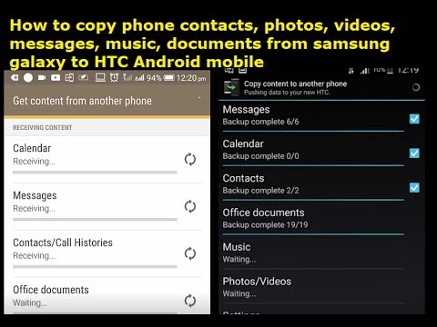 How to copy phone contacts from samsung android mobile to HTC using HTC Transfer tool