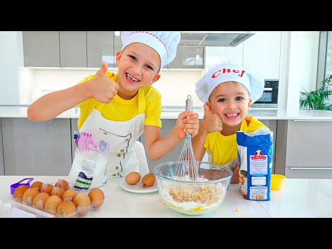Vlad and Niki cooking for Mom and other funny stories for kids