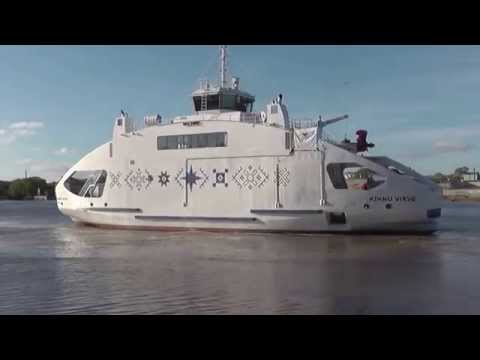 Ferry to island Kihnu.Estonia port Parnu.