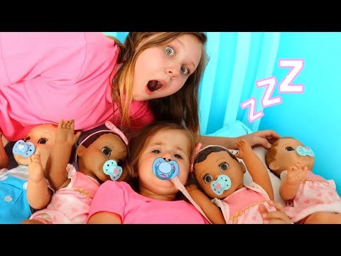 Ruby helps Babies! Kids Pretend Play with Baby Dolls feeding and morning routine video