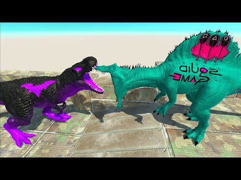 BATMAN T-REX vs SQUID GAME SPINO DEATH CLIMB - Animal Revolt Battle Simulator