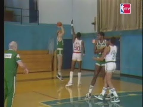 Red on Roundball - shooting w/ Larry Bird, Dennis Johnson, Robert Parish and Ralph Sampson [HD]