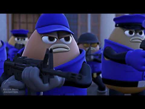 KILLER BEAN FOREVER: Jet Bean brought at the police station ( scene 18)