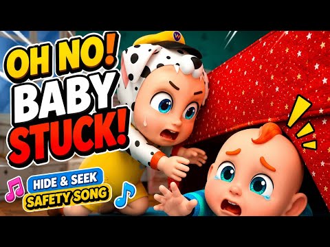 Baby Gets Stuck Under Sofa 😱 | Hide & Seek Safety Song 👶🎵