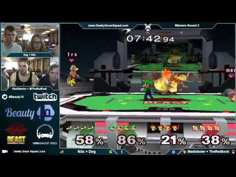 Beauty10 - Nils + Deg Vs. Madlobster + TheRedSock - Winners Round 2 - Melee Doubles