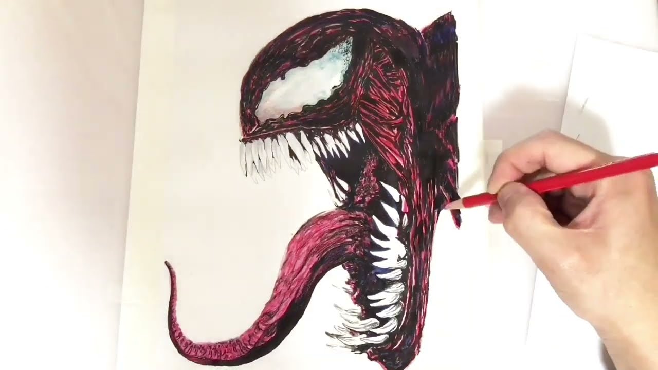 【絵の描き方動画】ヴェノム描いてみた【VENOM】