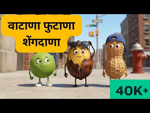 वटाणा फुटाणा शेंगदाणा | Vatana Futana | Marathi Rhymes For Kids | Marathi Balgeet | मराठी गाणी