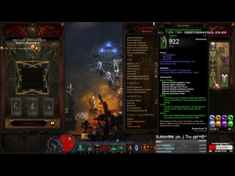 Diablo 3 2.6.0 Necromancer Rathma Skeletal Mage stream nik4kin 1080@60