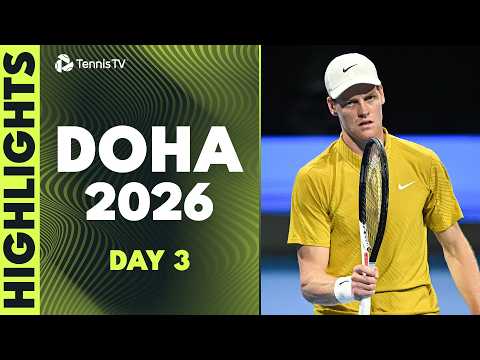 Alcaraz & Sinner Headline; Medvedev, Tsitsipas, Rublev Also Feature | Doha 2026 Day 3 Highlights