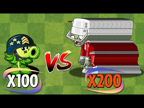 PVZ 2 Challenge - Who Will Win? - 100 Plants Max Level Vs 200 Zombies Level 5