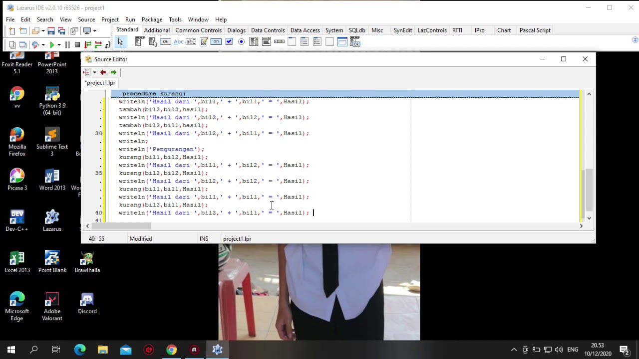 Belajar Membuat Program Procedure Dan Function ( Pascal Learning)