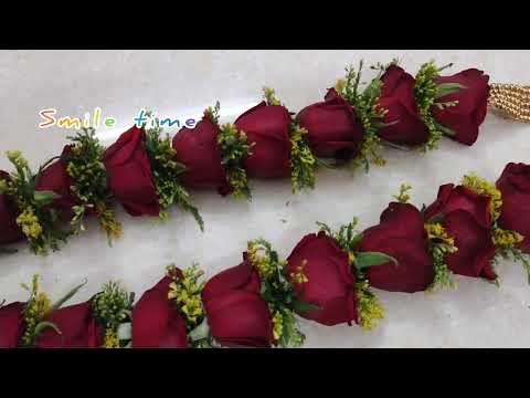 Goldenrod n rose flower garland n needle / small yellow bunch of flowers goldenrod garland / attur.