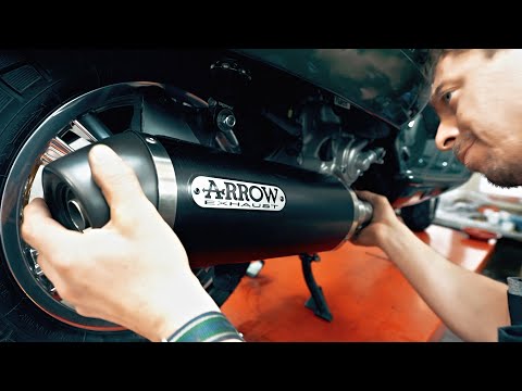 Vespa GTS 300 hpe "British Classic" part 7 - Arrow exhaust installation sound test