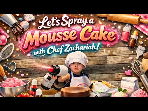 Learning how to spray a mousse cake with chocolate with Zamiras sweet tooth! #moussecakes #chocolate