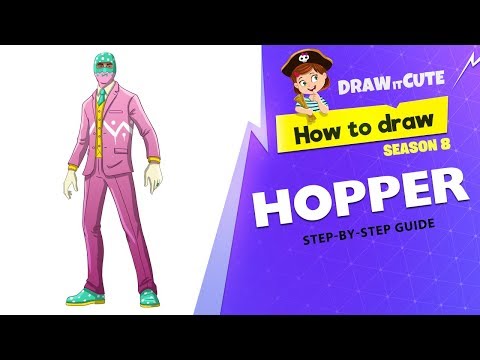 How to draw Hopper step-by-step guide | Fortnite season 8 drawing tutorial Video