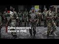 Supporting Zuma: MK vets dance in support of Zuma as he appears on corruption charges