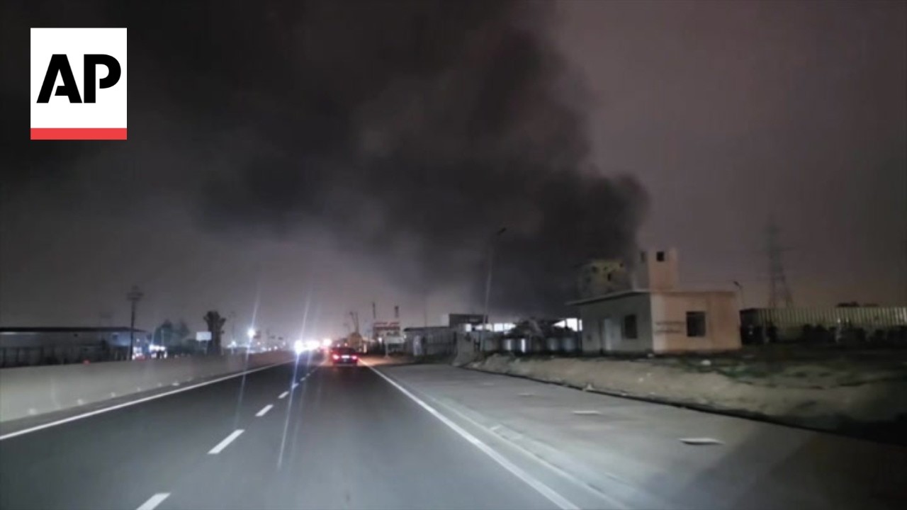 Video | Smoke from suspected drone attack seen rising from warehouses in Iraq