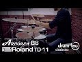 Roland TD-11 with Arborea B8 low noise cymbals & drum-tec electronic drums