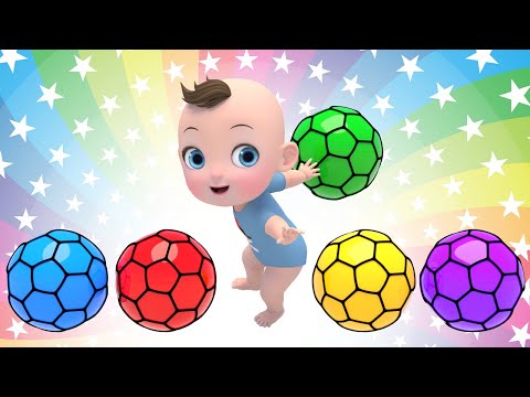 Baby Wheels On The Bus Song! | Learn Color Nursery Rhymes | Baby & Kids Songs