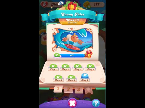 Week 1 Day 7 Level 7 Sunny Tales   Summer Event Calendar   Candy Crush Friends Saga