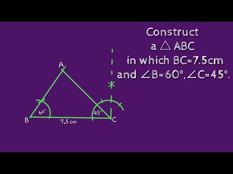 How to construct a triangle with two angles 60° 45° and one side 7.5cm.shsirclasses.