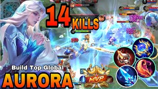 14 Kills!! Aurora best mage build 2024 // Aurora build top 1 global 2024 #sophalgameplay #aurora