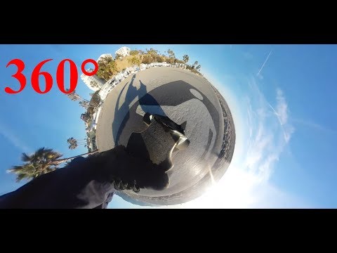Riding a longboard at the beach with a 360° camera!