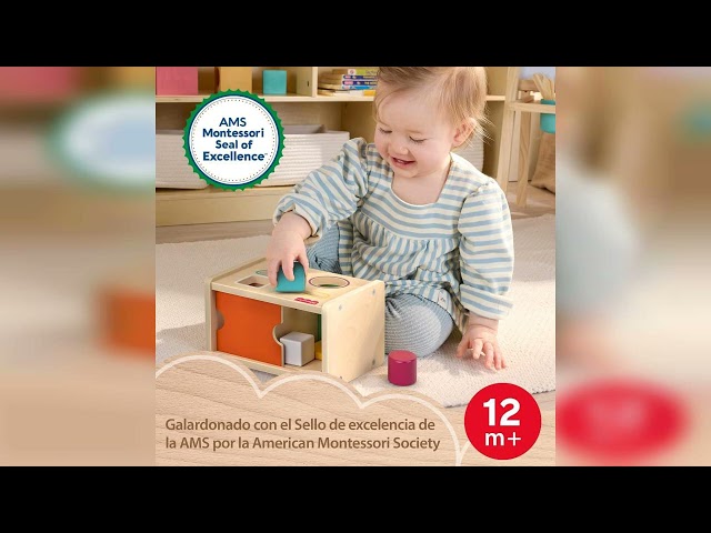 Vídeo relacionado con Fisher-Price Caja de permanencia de Objetos de Juguete Montessori de Madera Clasificador de Formas de Madera, Actividad de Aprendizaje para bebés y niños pequeños a Partir de 1 año, JHC06