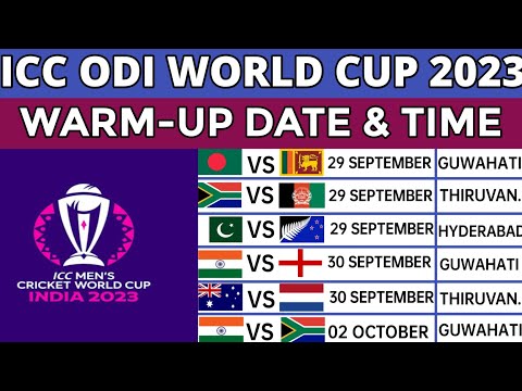 ICC World Cup 2023 Warm-up Match Schedule | Date, Time And Venues | World Cup 2023 Practice Match