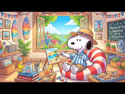 Snoopy’s Relaxing Memorial Day Art Corner 🖼️🎨 Soft Jazz Piano & Sunny Mood for Creative Flow ☀️