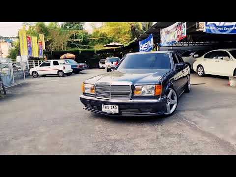 Benz S Class W126 in full bodykit riding low on 19\" Mafia style
