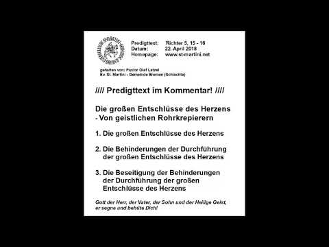 April 22, 2018 - The great decisions of the heart – On spiritual flops