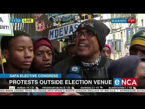 SAFA Election Congress Protest outside election venue