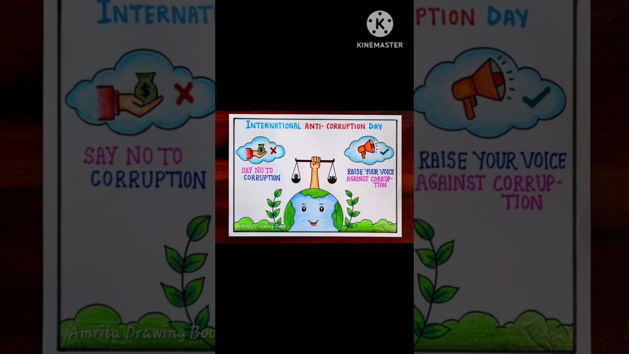 Anti corruption poster making ideas drawing 💡😱