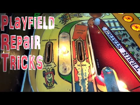 Playfield Wood Problems On A Williams COMET Pinball Machine - Switch, Lamp, Screw Repair