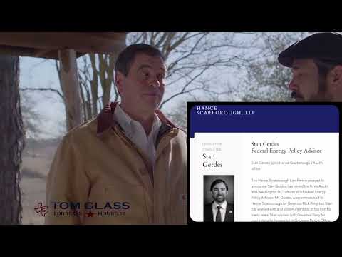 Tom Glass confirms Stan Gerdes Works for Lobbying Firm