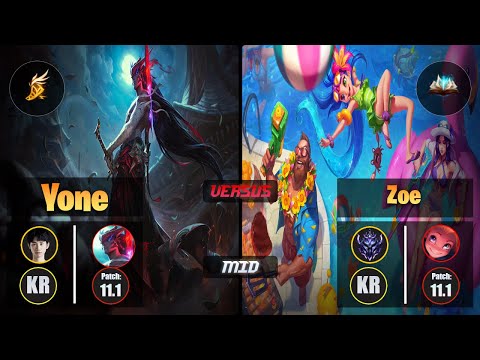 Doinb YONE (Mid) [Fleet Footwork] VS ZOE - Diamond KR Patch 11.1