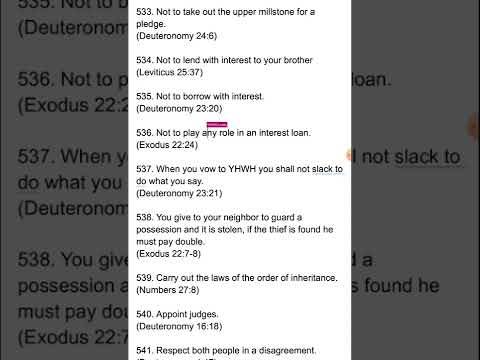 YHWHs 613 Commandments - 521 - 550