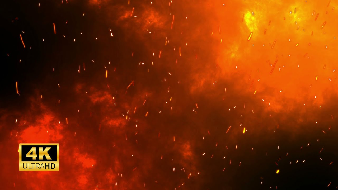 1 Hour Fire Sparks & Ember Background, Burning Flame Animation Loop in 4K, Background Video Players
