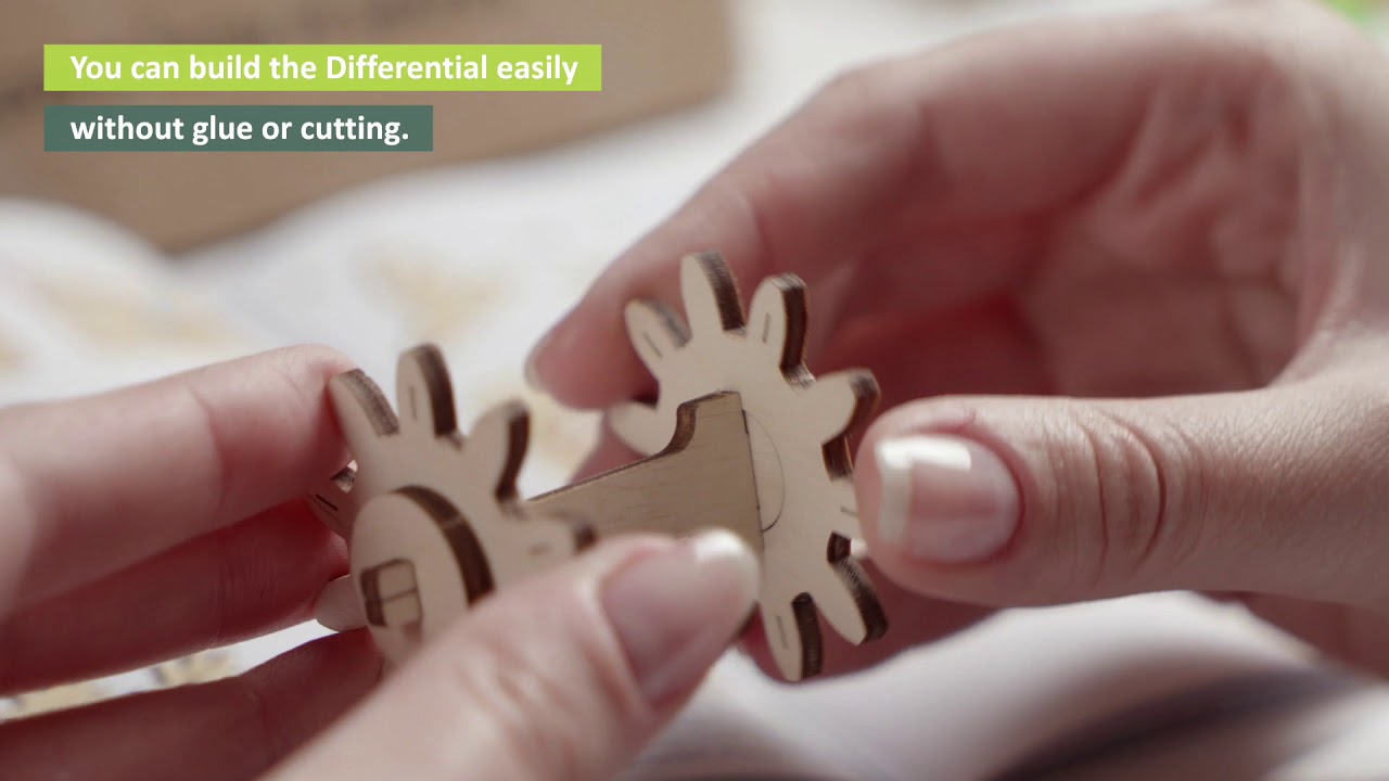 Ugears 3D dřevěné mechanické puzzle STEM výukový diferenciál