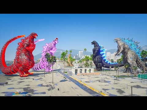 Team Shin Godzilla vs. Godzilla, Heisei Godzilla Rematch Battle ( GTA V Mods )